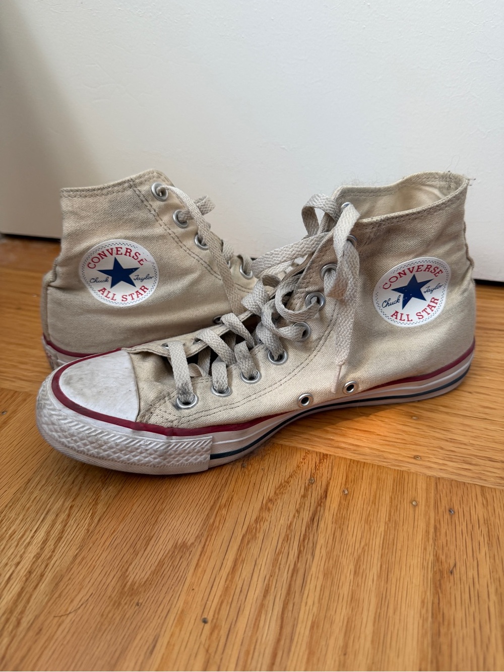 Converse All Star High Top Sneakers - Beige Off White size woman’s 8.5
